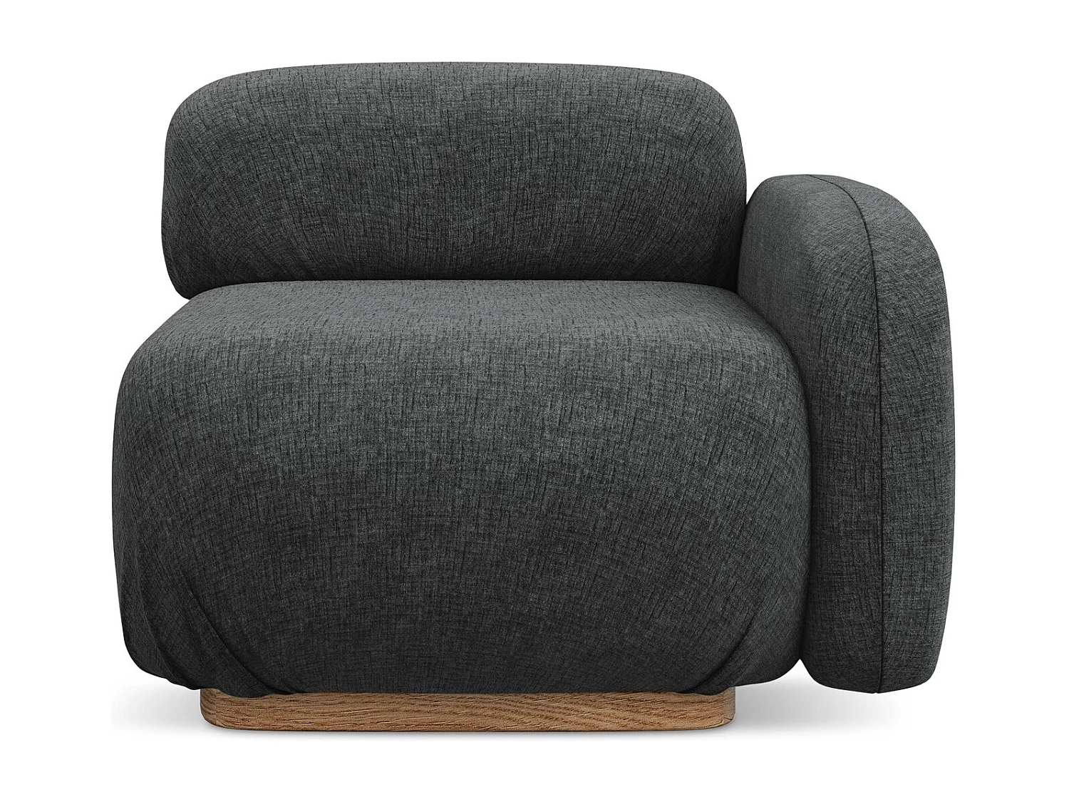 Module avec accoudoirs droit en tissu chenille - acier - AILANI