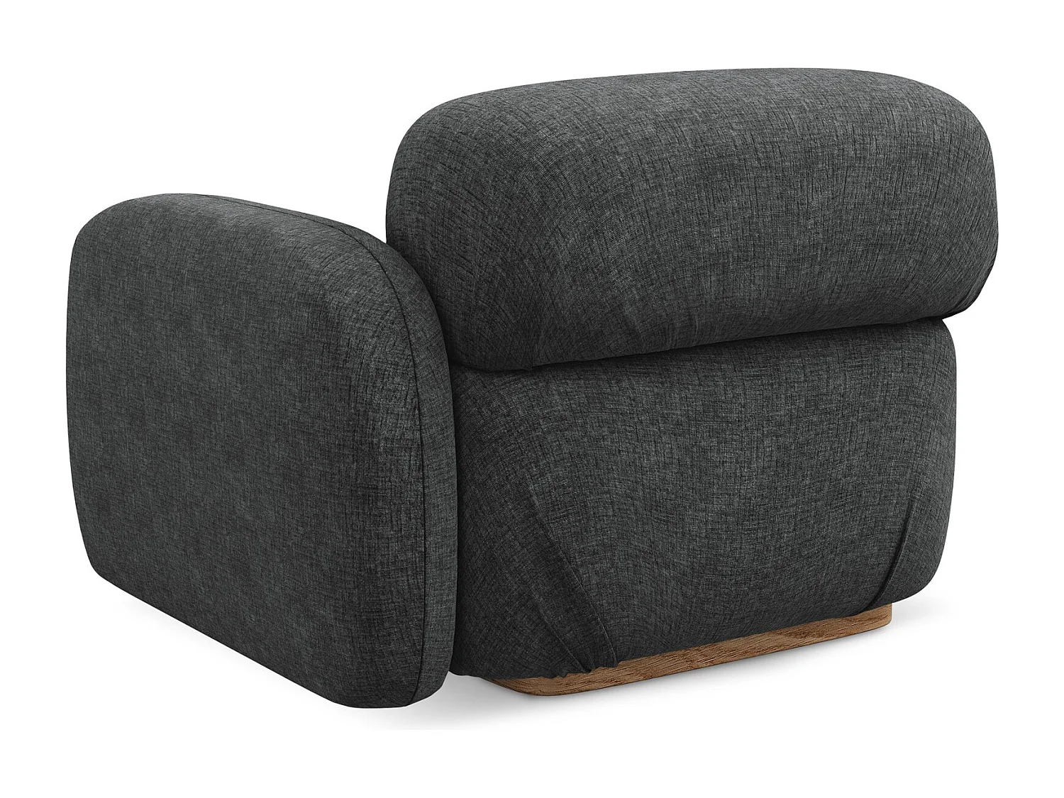 Module avec accoudoirs droit en tissu chenille - acier - AILANI