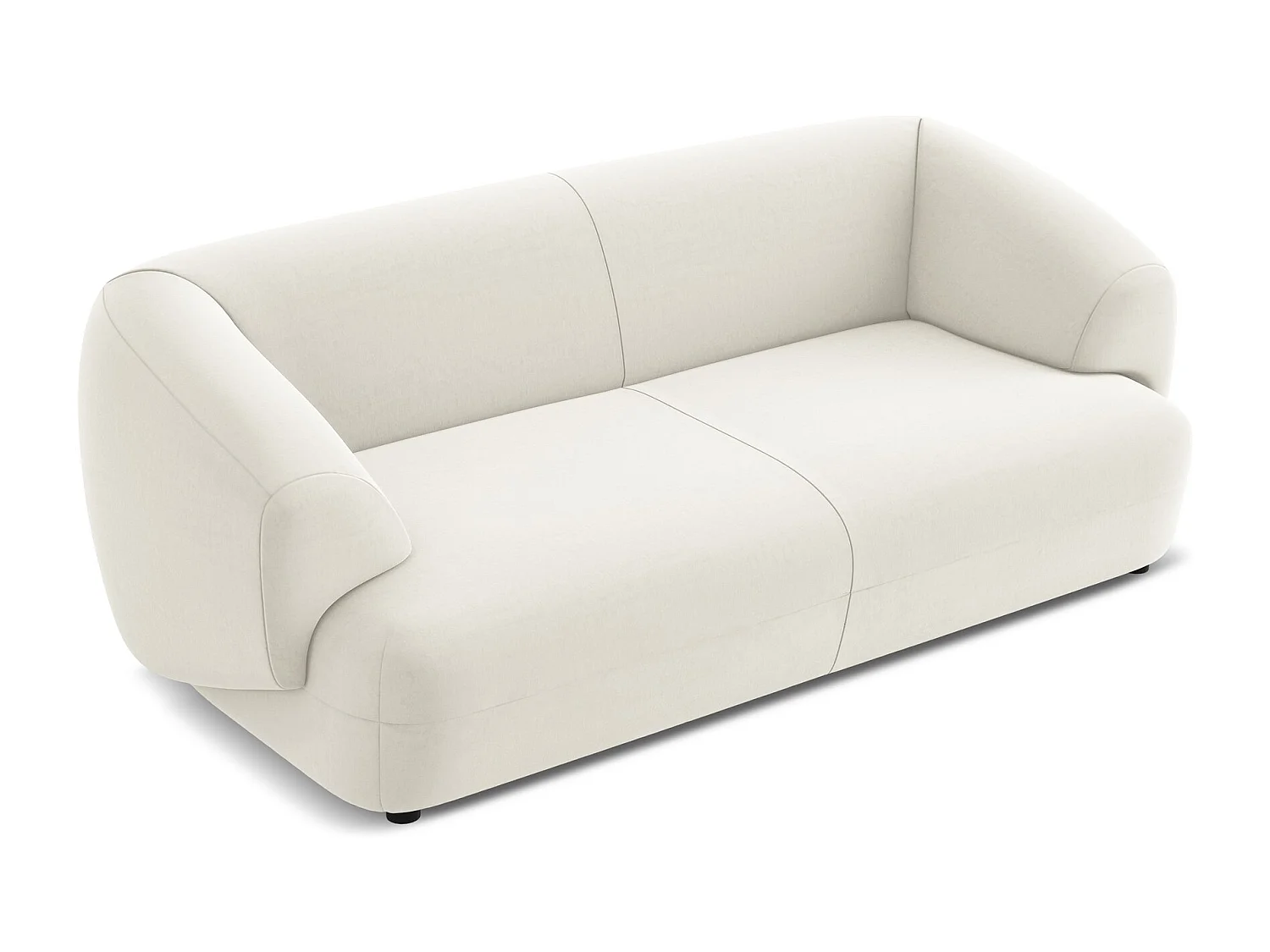 Kanapa 3-osobowa - z tkaniny welwetowej - jasny beż - MOANA