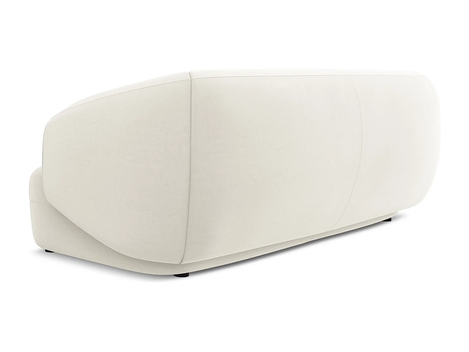 Kanapa 3-osobowa - z tkaniny welwetowej - jasny beż - MOANA