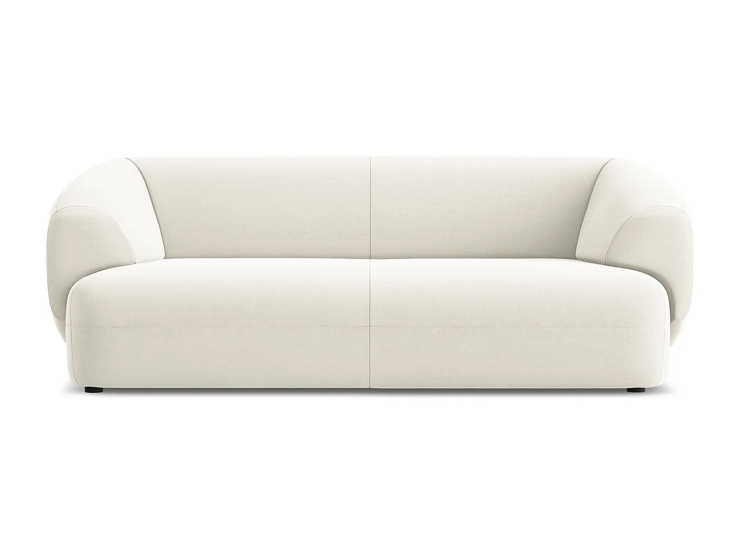 Sofá de 3 lugares em veludo bege claro - MOANA