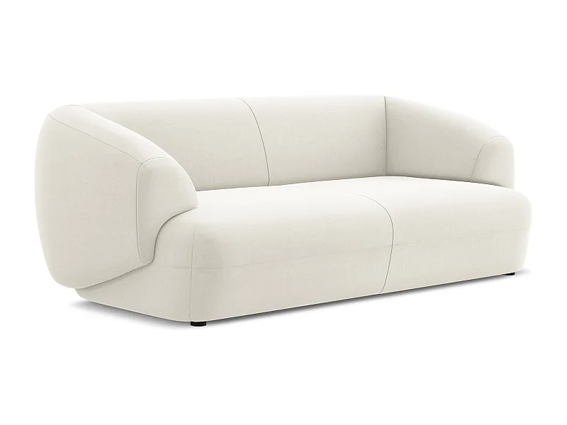 3-Sitzer Sofa - - Samt - Hell beige - MOANA