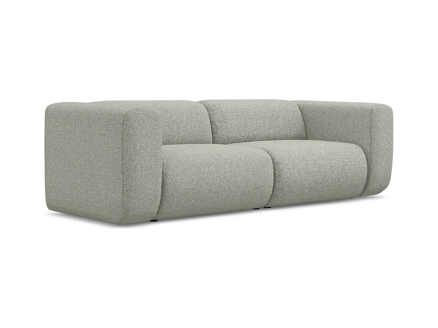 Canapé modulable 3 places en tissu texturé - gris clair - EKAHI