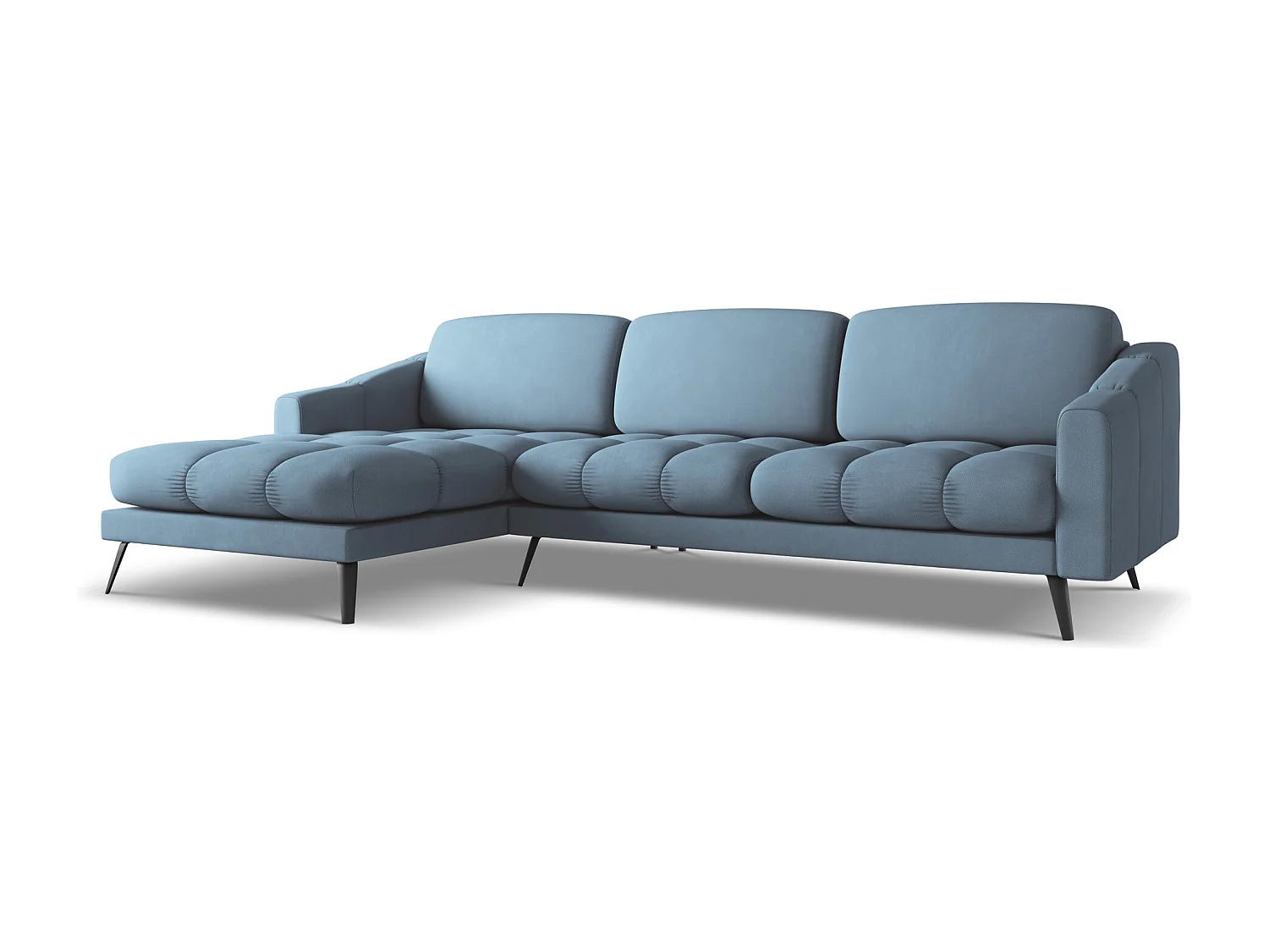 Ecksofa - Ecke Links - Chenille - Jeans - NALU