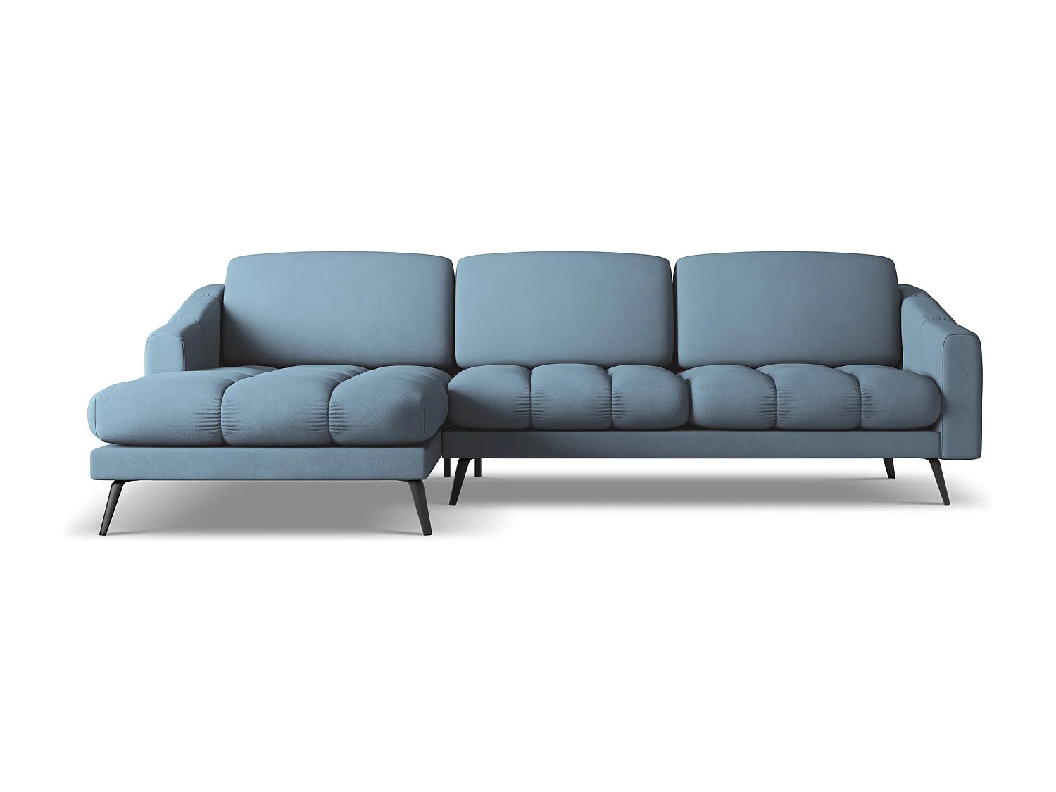 Ecksofa - Ecke Links - Chenille - Jeans - NALU