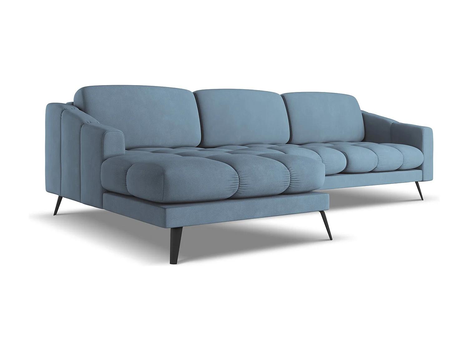 Ecksofa - Ecke Links - Chenille - Jeans - NALU