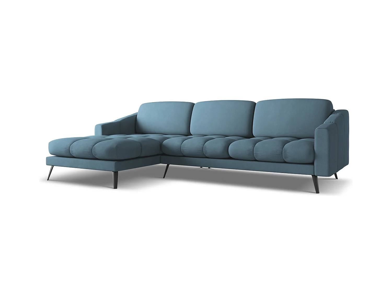 Ecksofa - Ecke Links - Chenille - Jeans - NALU
