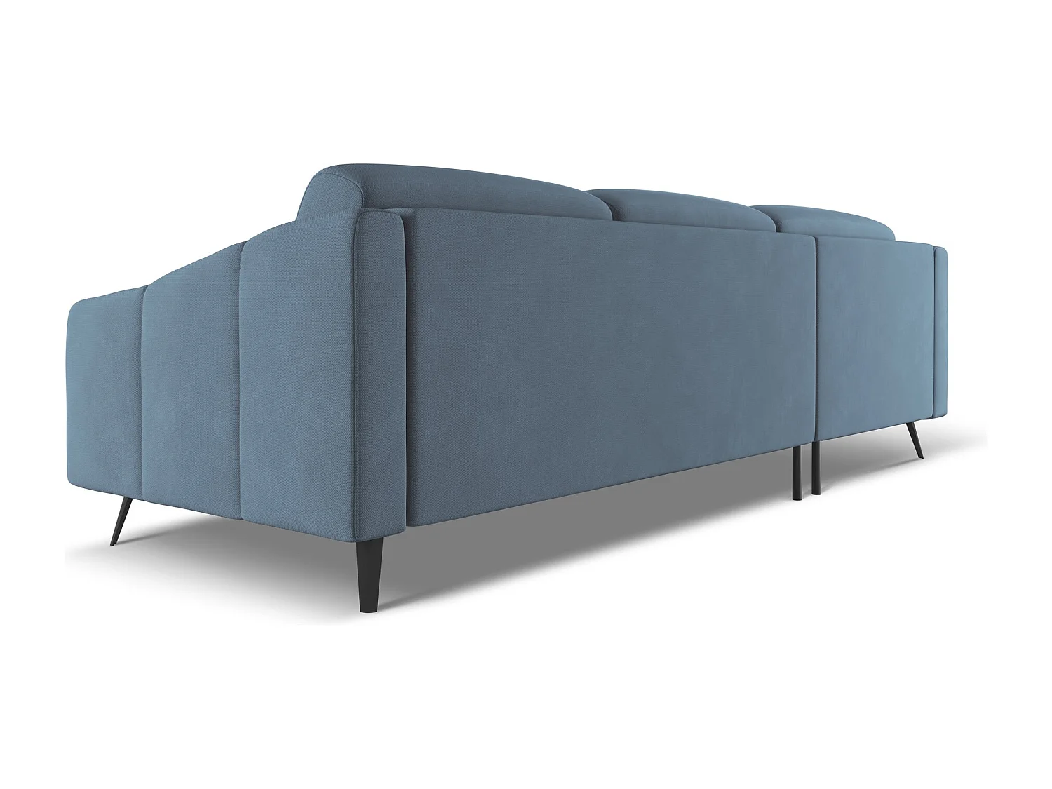 Canapé d'angle gauche en tissu chenille - jeans - NALU