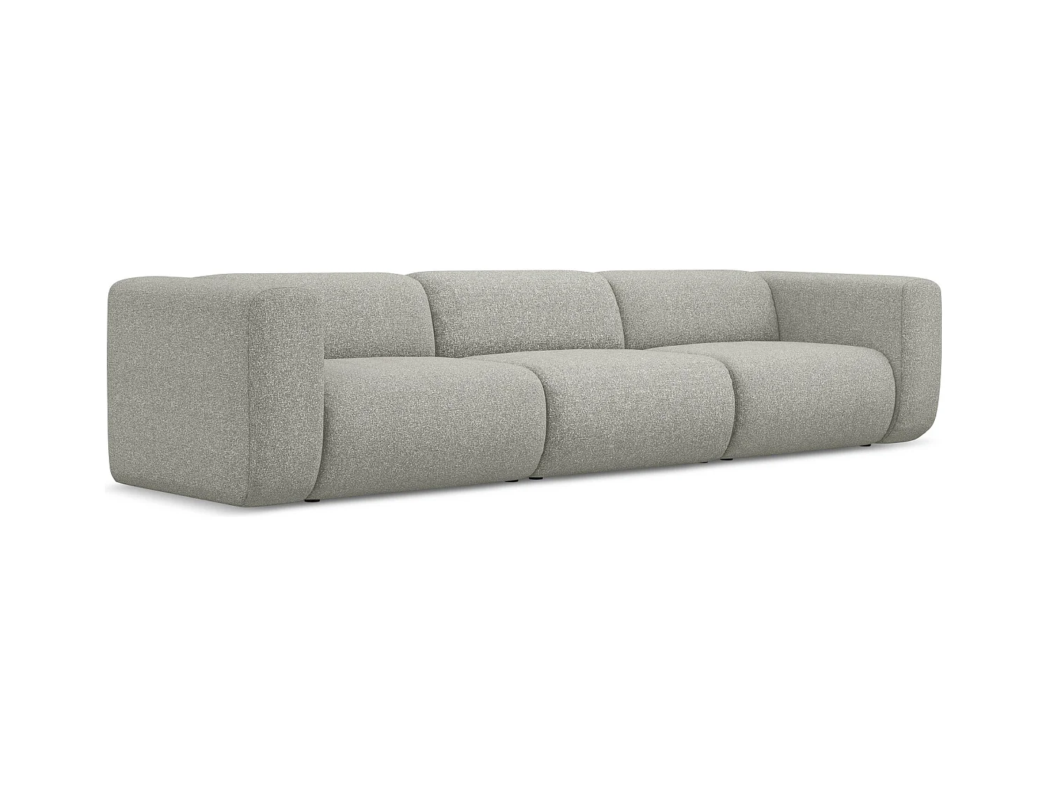 Modulares 4-Sitzer Sofa - - Strukturstoff - Hellgrau - EKAHI
