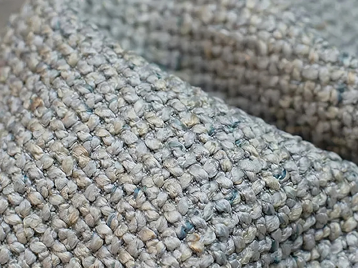 Canapé modulable 4 places en tissu texturé - gris clair - EKAHI