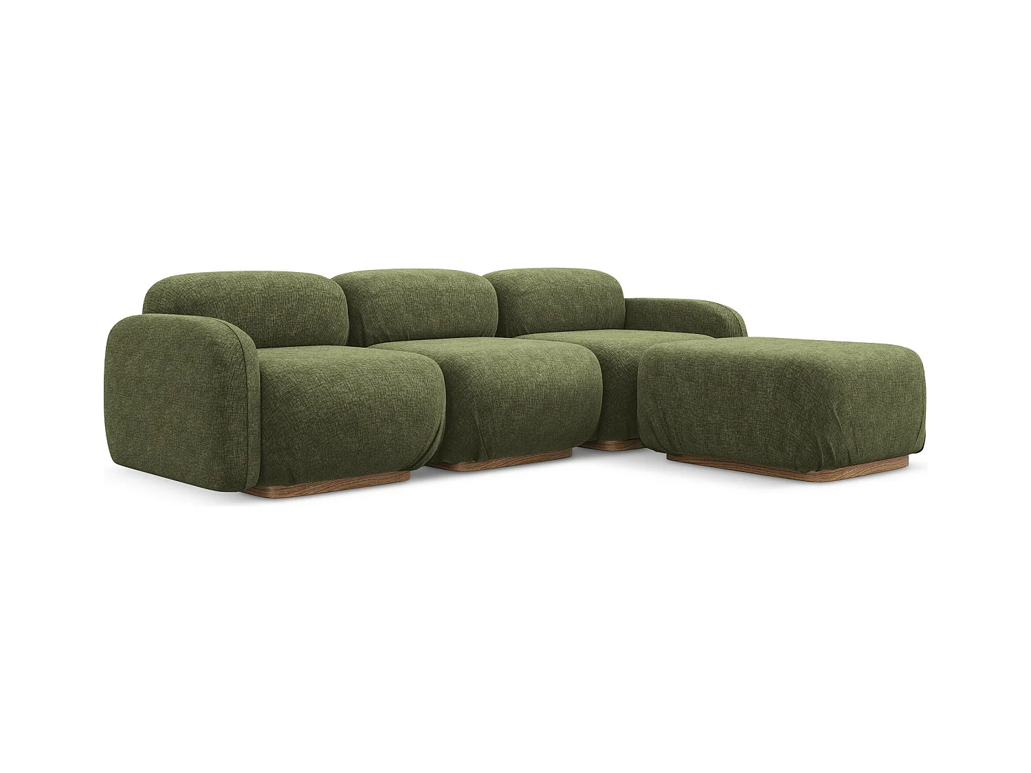 Canapé d'angle réversible en tissu chenille - olive - AILANI