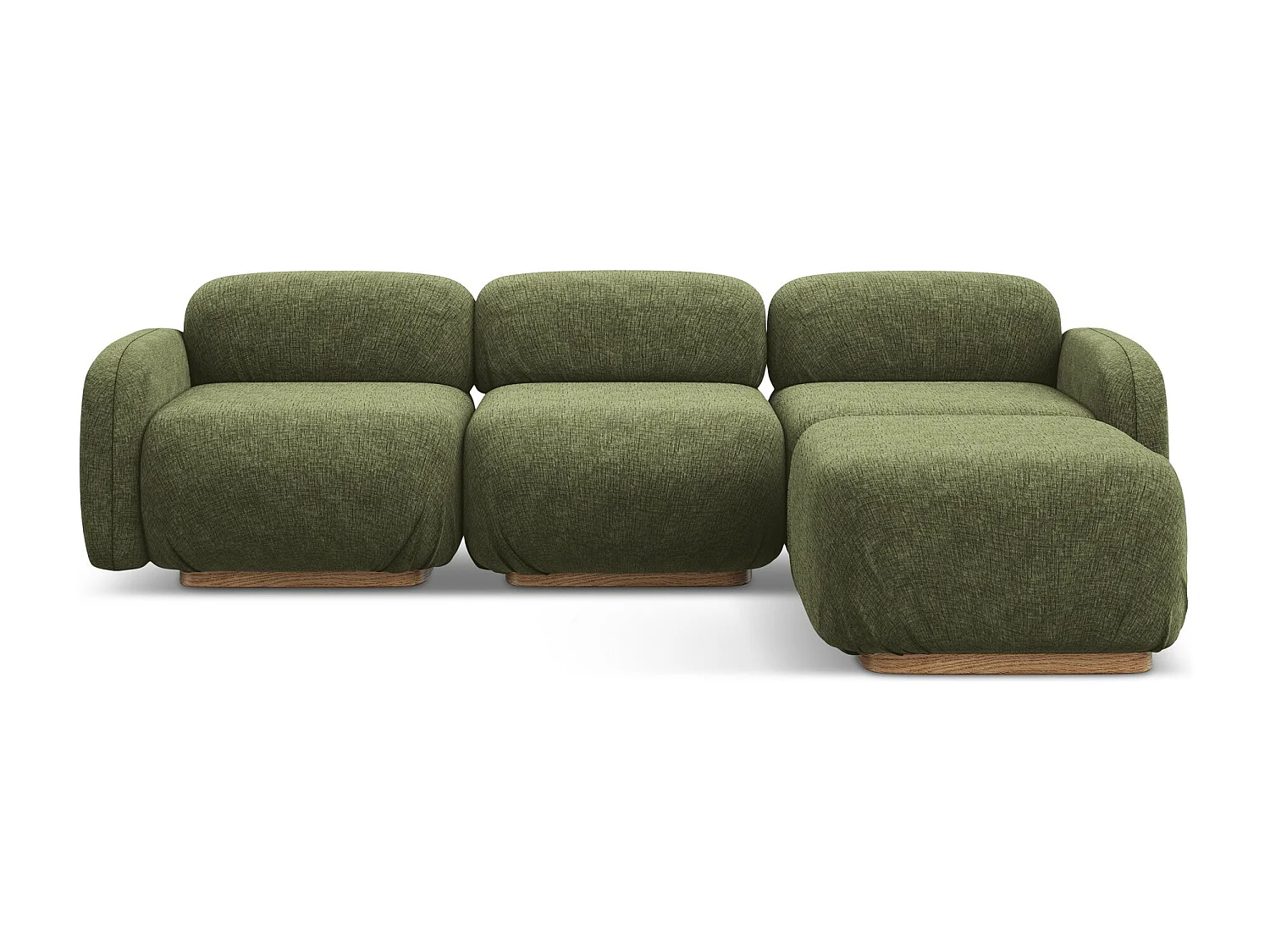 Canapé d'angle réversible en tissu chenille - olive - AILANI