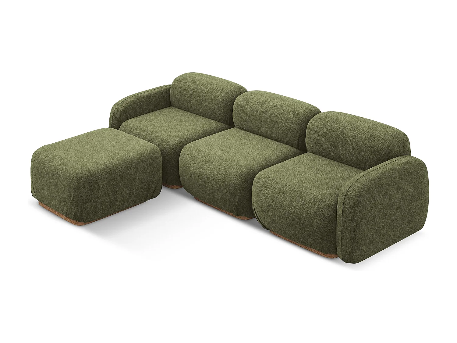 Canapé d'angle réversible en tissu chenille - olive - AILANI