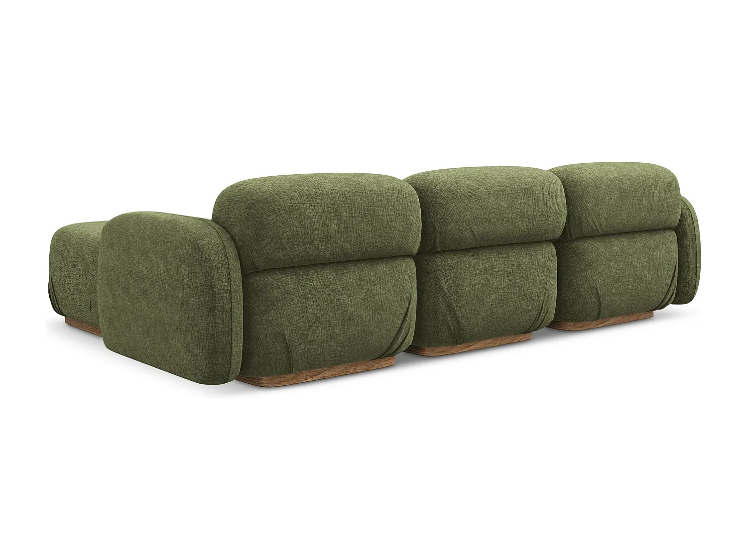 Canapé d'angle réversible en tissu chenille - olive - AILANI