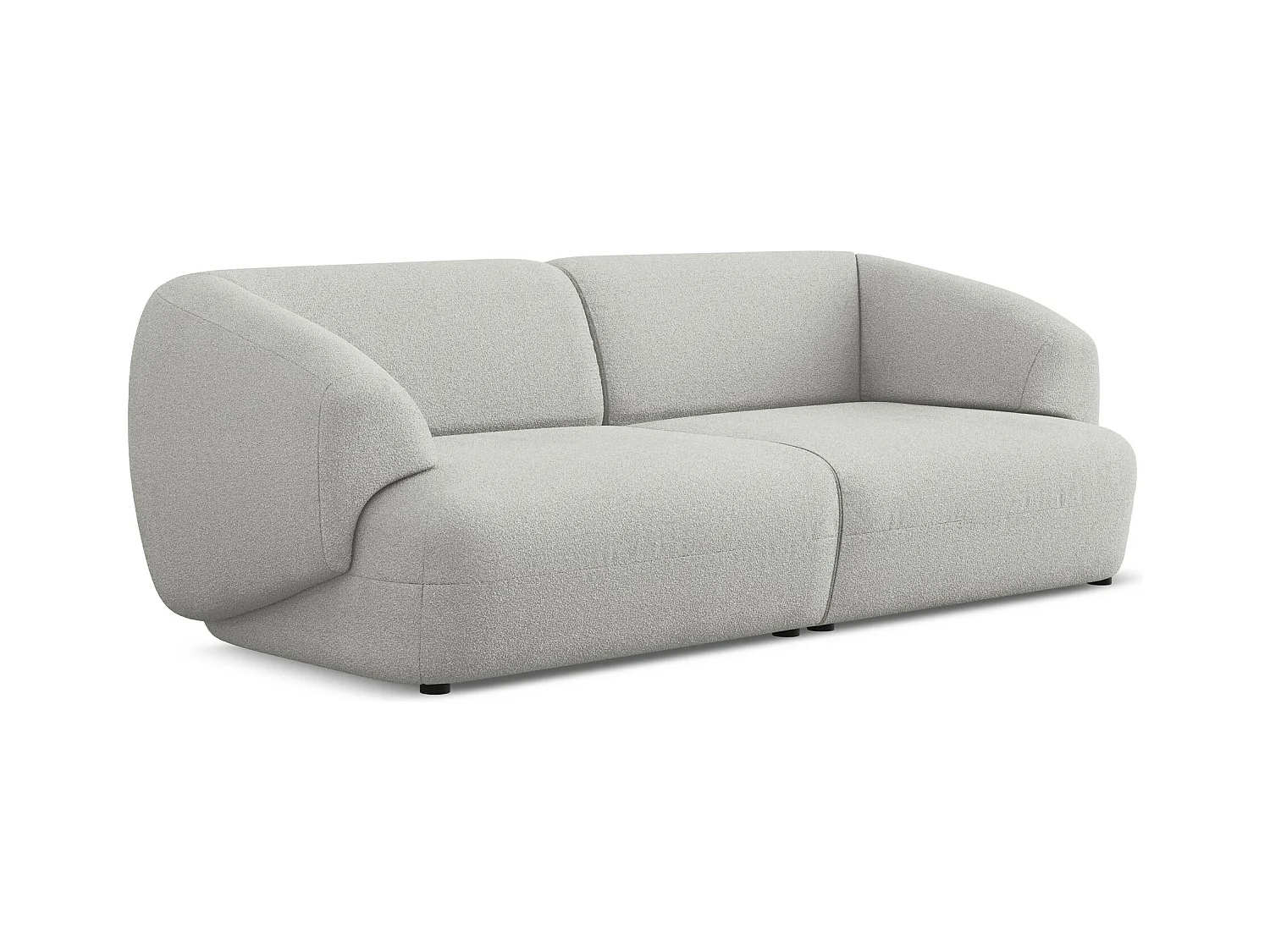 Modulares 4-Sitzer Sofa - - Bouclé - Hellgrau - MOANA