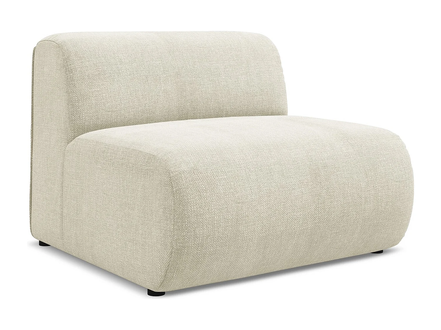 Fauteuil pour canapé modulable en tissu chenille - beige - EKAHI