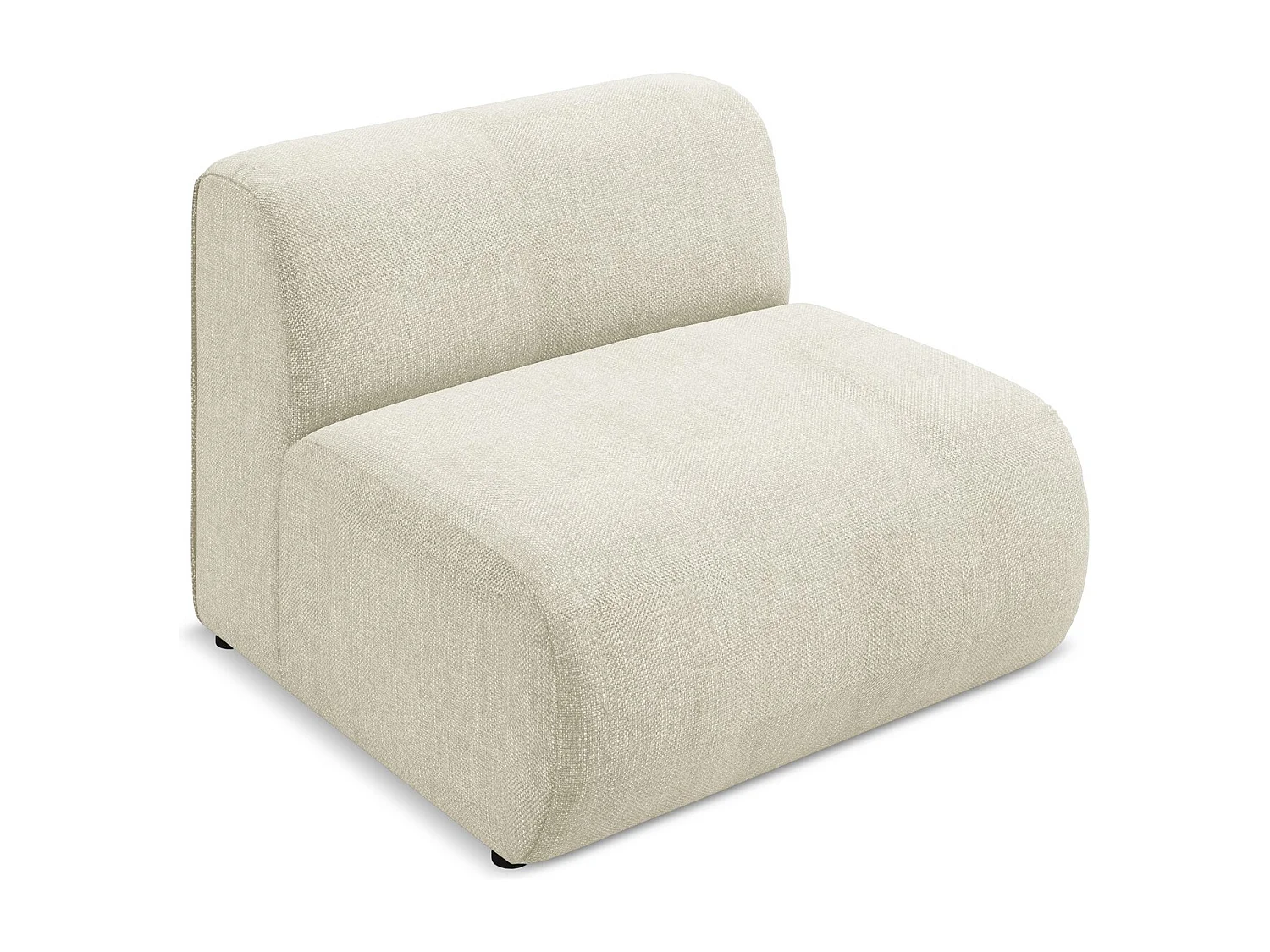 Fauteuil pour canapé modulable en tissu chenille - beige - EKAHI