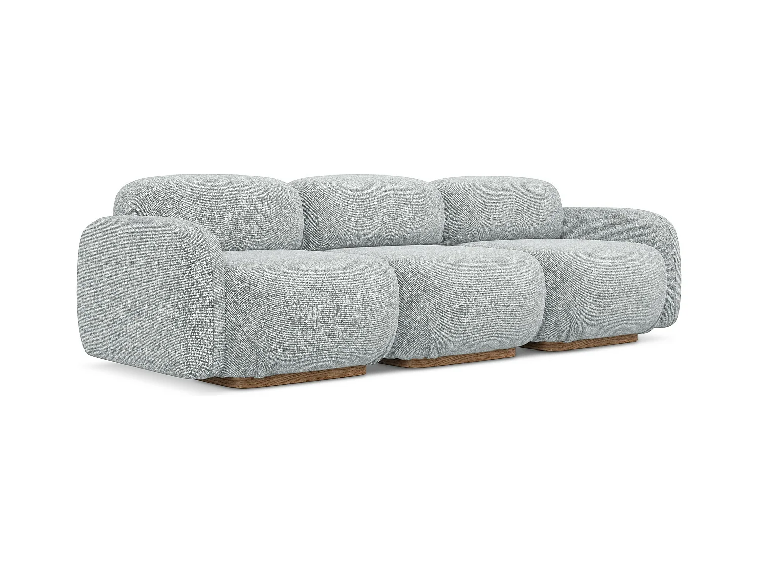 Canapé modulable 4 places en tissu texturé - argent - AILANI
