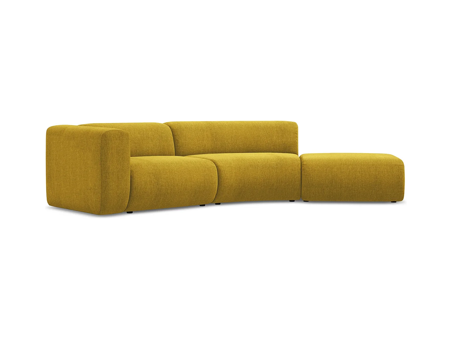 4-Sitzer Sofa Rechts - - Chenille - Senf - EKAHI