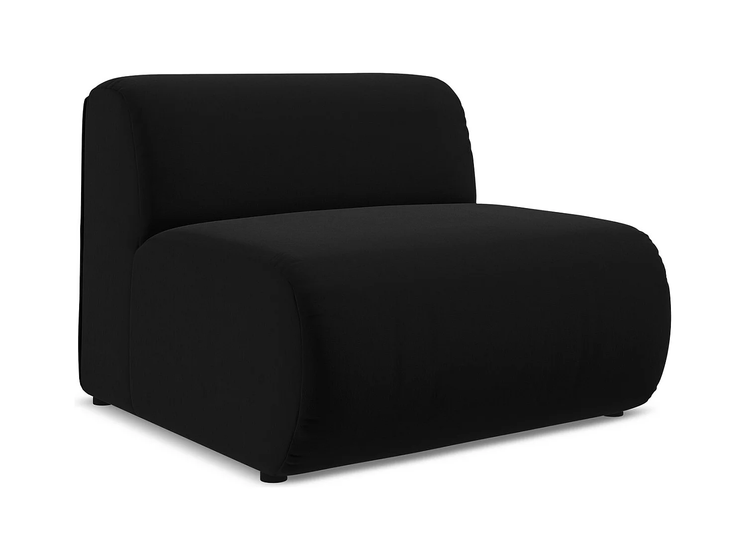 Fauteuil pour canapé modulable en velours - noir - EKAHI