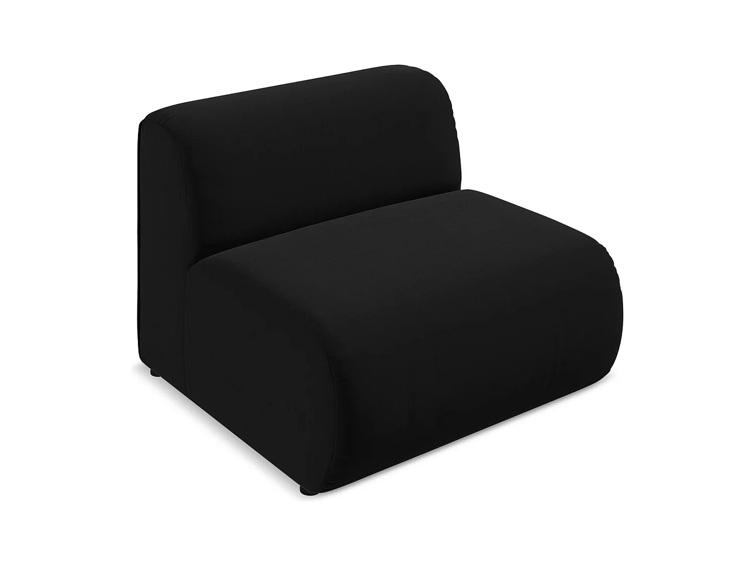 Fauteuil pour canapé modulable en velours - noir - EKAHI