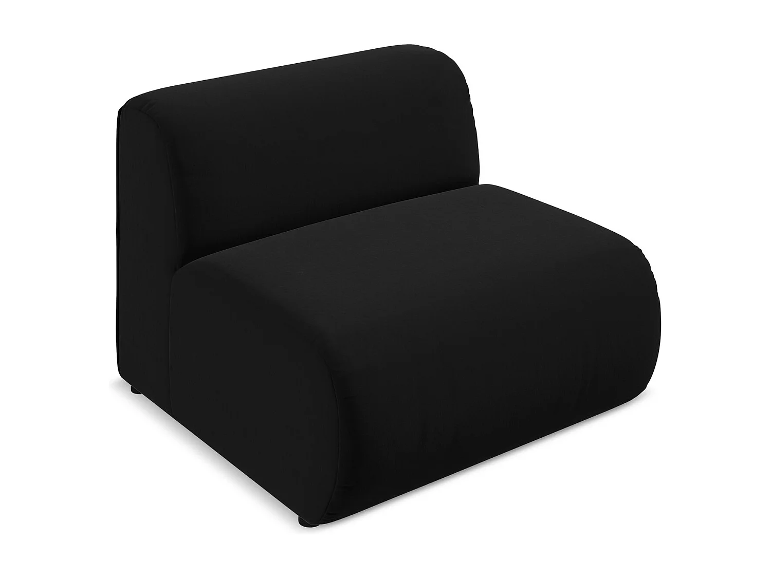 Fauteuil pour canapé modulable en velours - noir - EKAHI