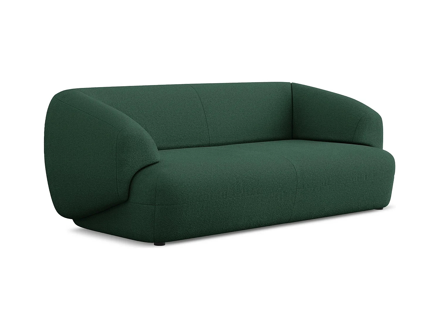 3-Sitzer Sofa - - Bouclé - Flaschengrün - MOANA