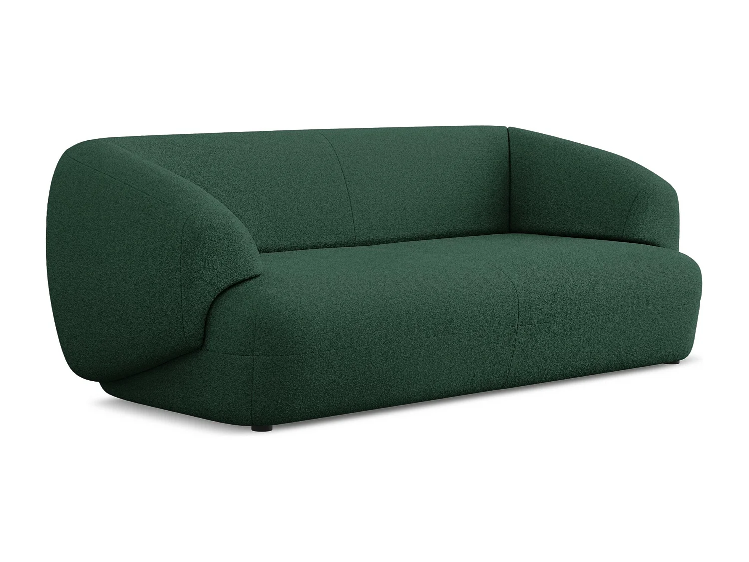 Canapé 3 places en tissu bouclette - bouteille verte - MOANA