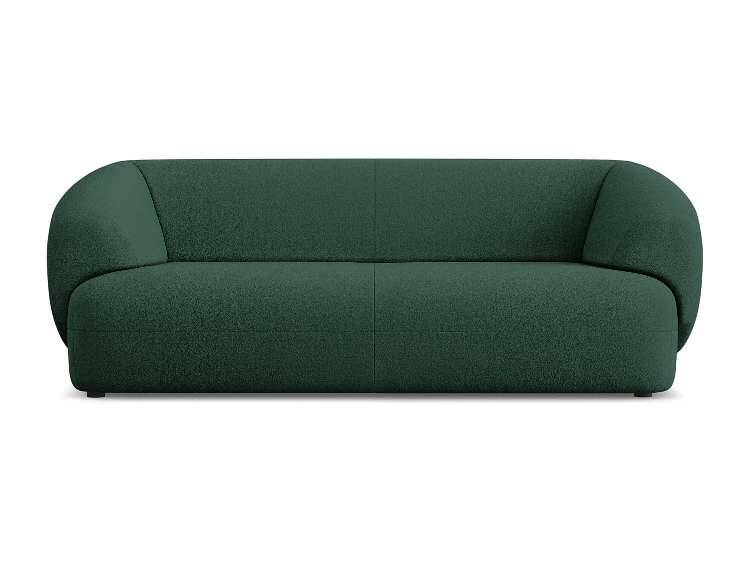 Canapé 3 places en tissu bouclette - bouteille verte - MOANA