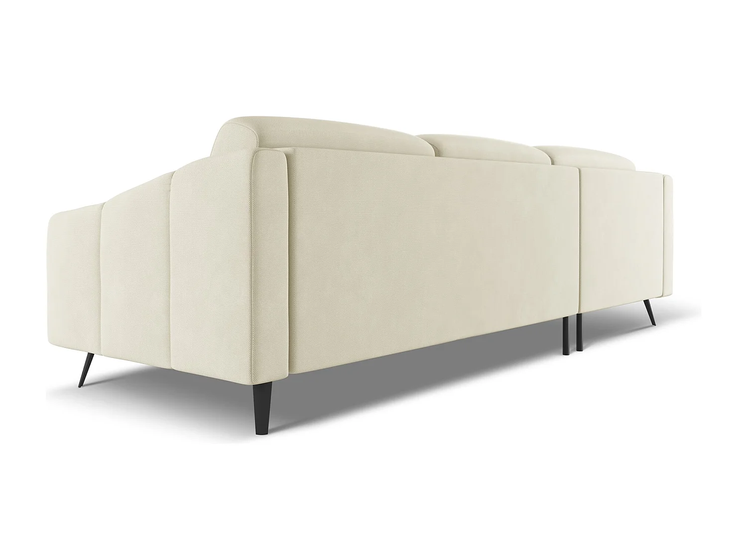 Hoekbank links van beige chenille stof - NALU