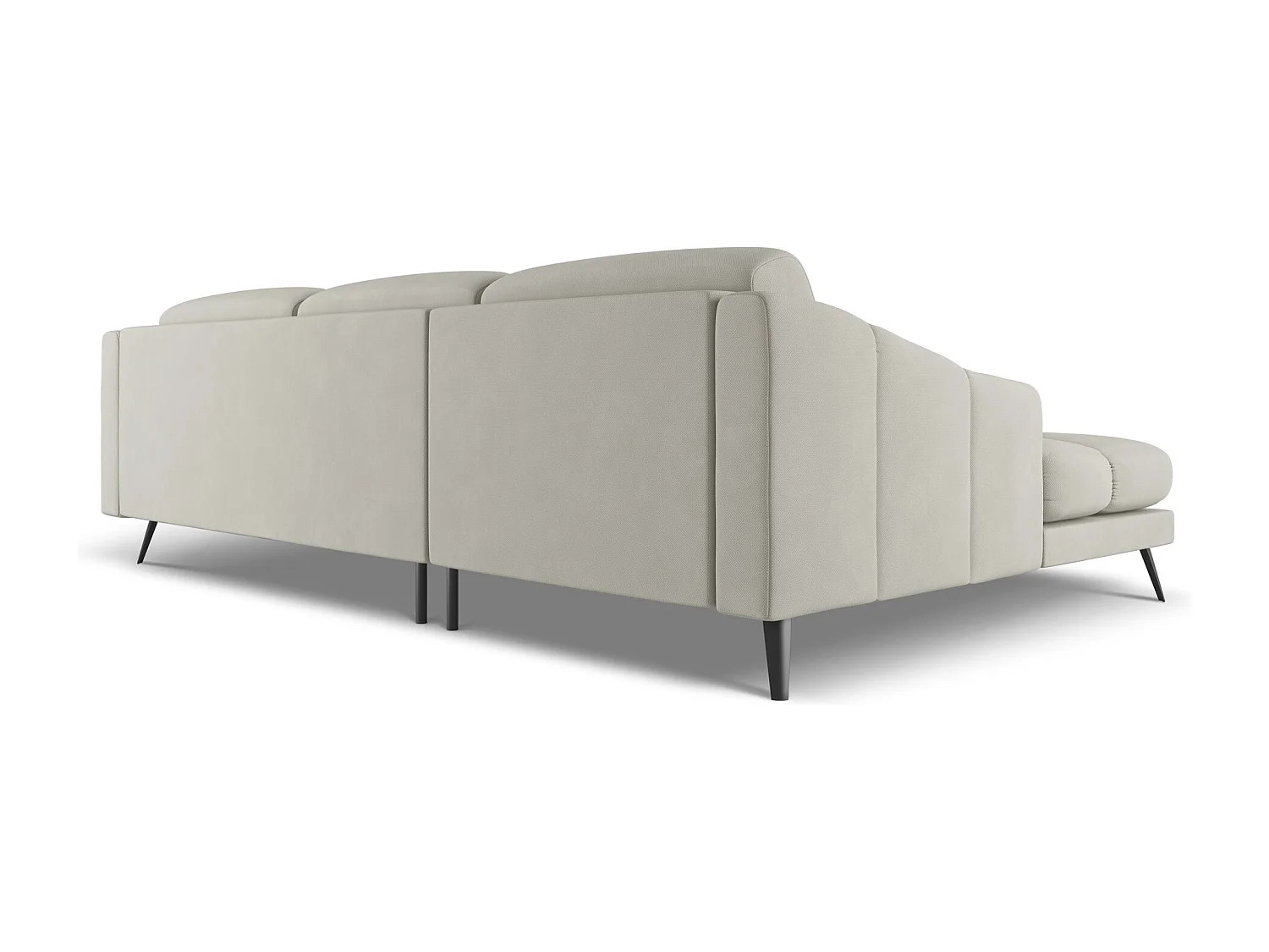 Canapé d'angle gauche en tissu chenille - beige - NALU