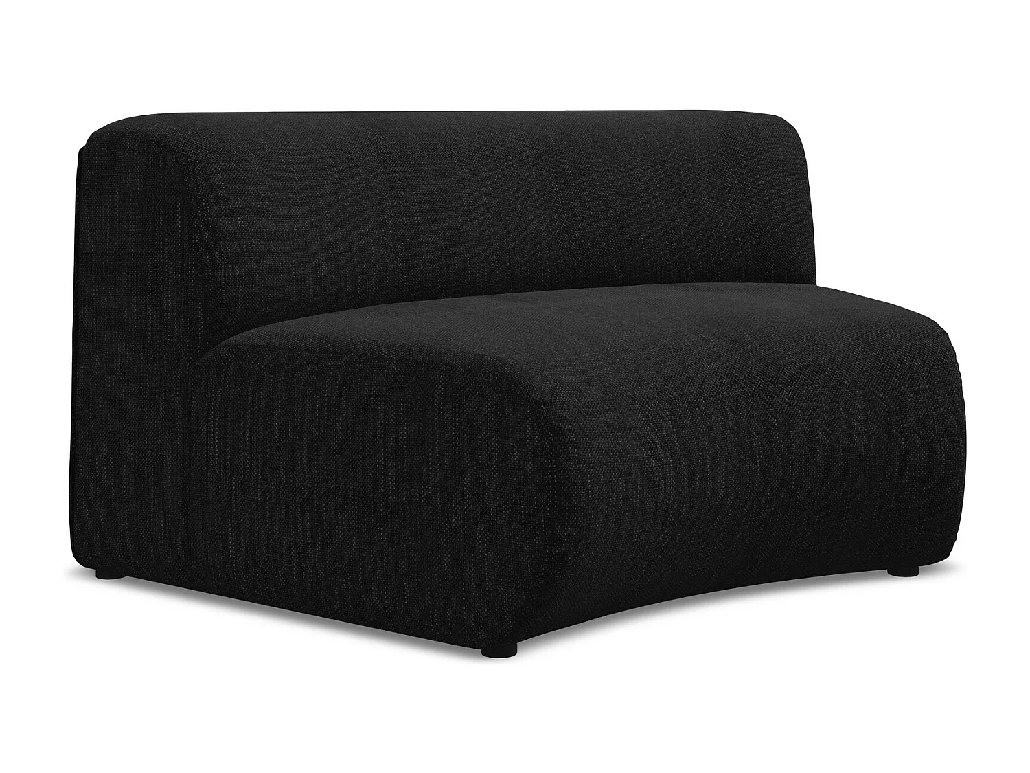 Fauteuil d'angle pour canapé modulable en tissu chenille - noir - EKAHI