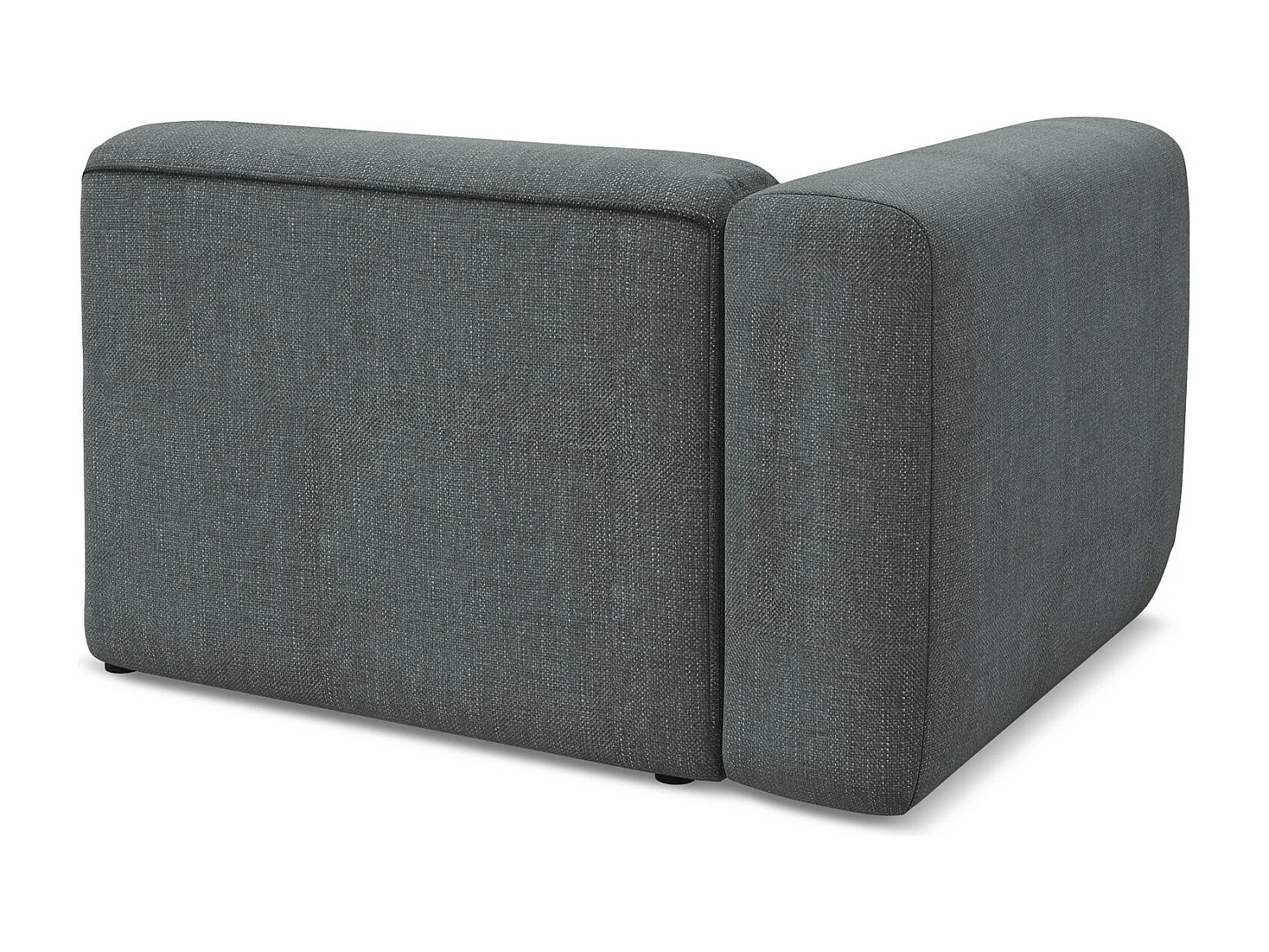 Bankmodule met armleuning links van grafiet chenille stof - EKAHI