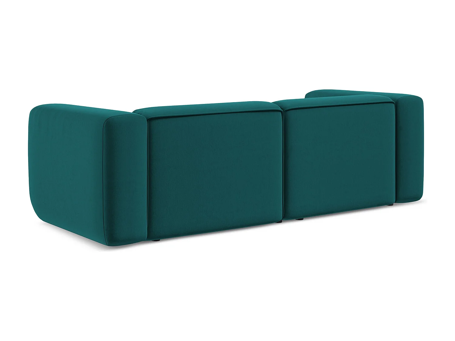 Canapé modulable 3 places en velours - marin - EKAHI