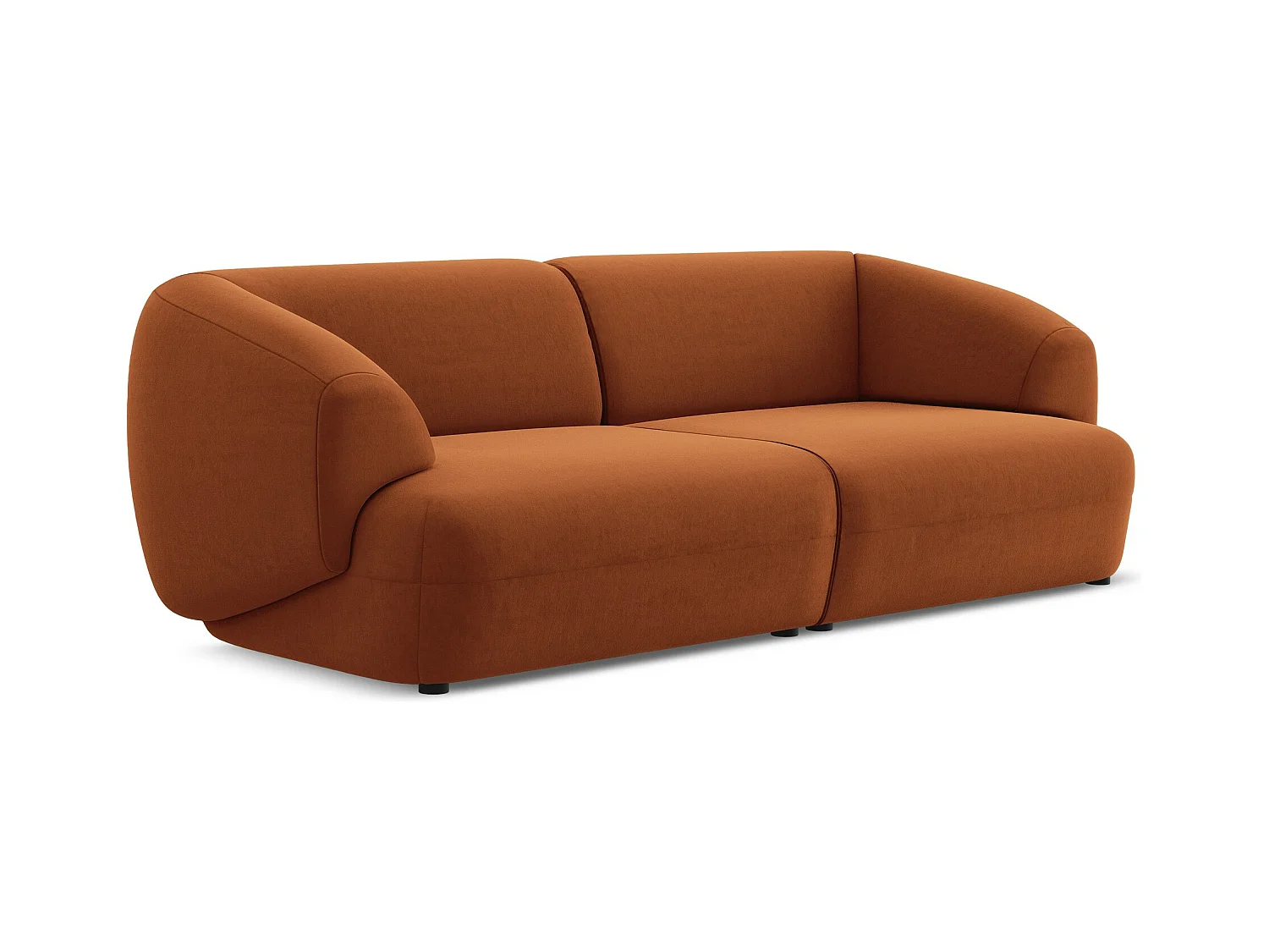 Modulares 4-Sitzer Sofa - - Samt - Terrakotta - MOANA