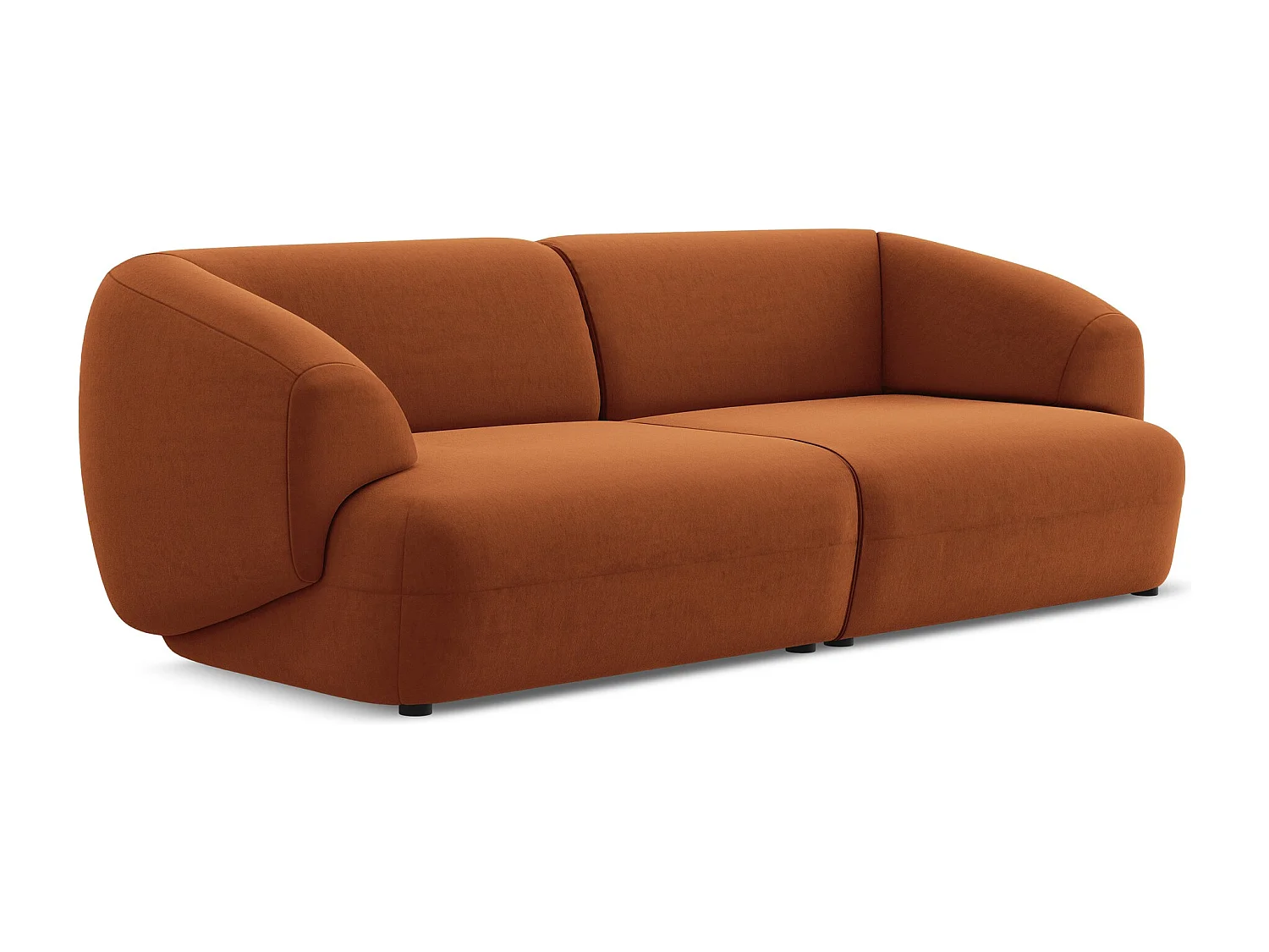 Vierzits modulaire bank van terracotta velours - MOANA