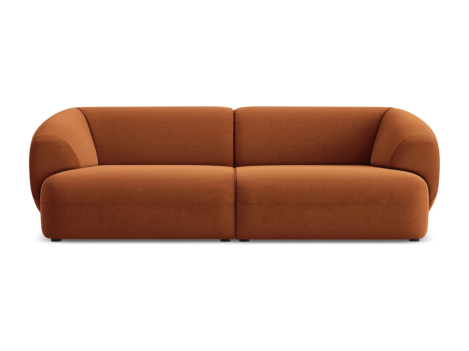 Vierzits modulaire bank van terracotta velours - MOANA