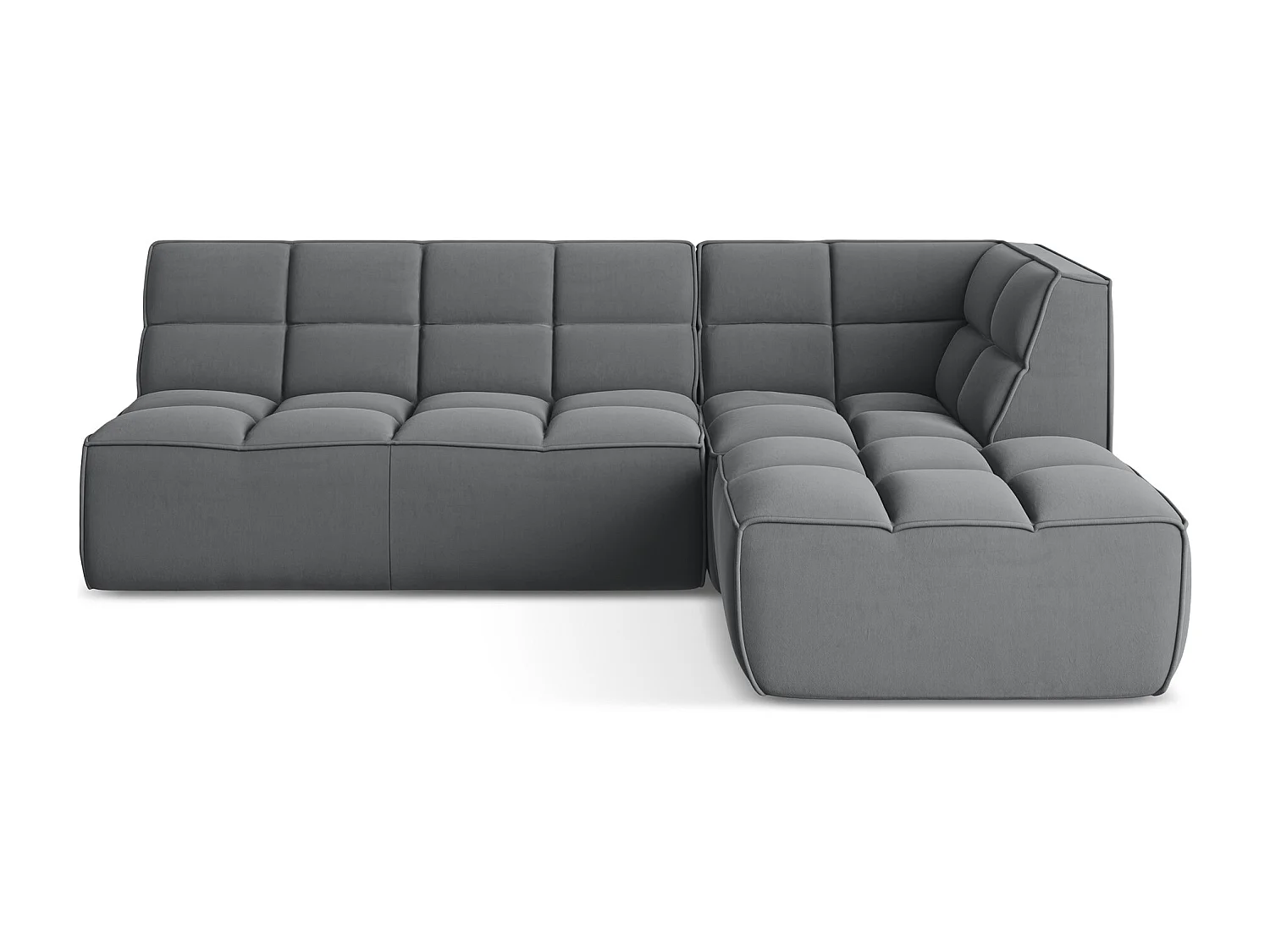 Modulaire hoekbank rechts van staal velours - KALAI