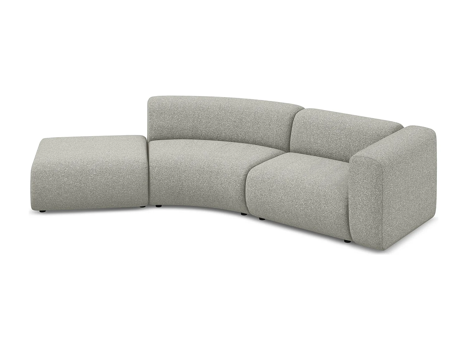 Canapé modulable 4 places gauche en tissu texturé - gris clair - EKAHI