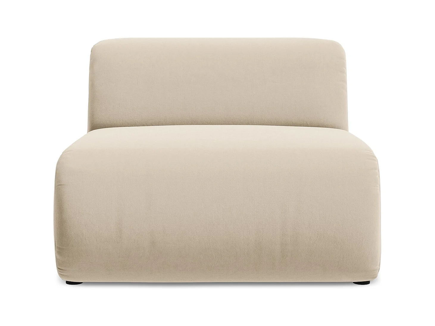 Fauteuil pour canapé modulable en velours - beige clair - EKAHI