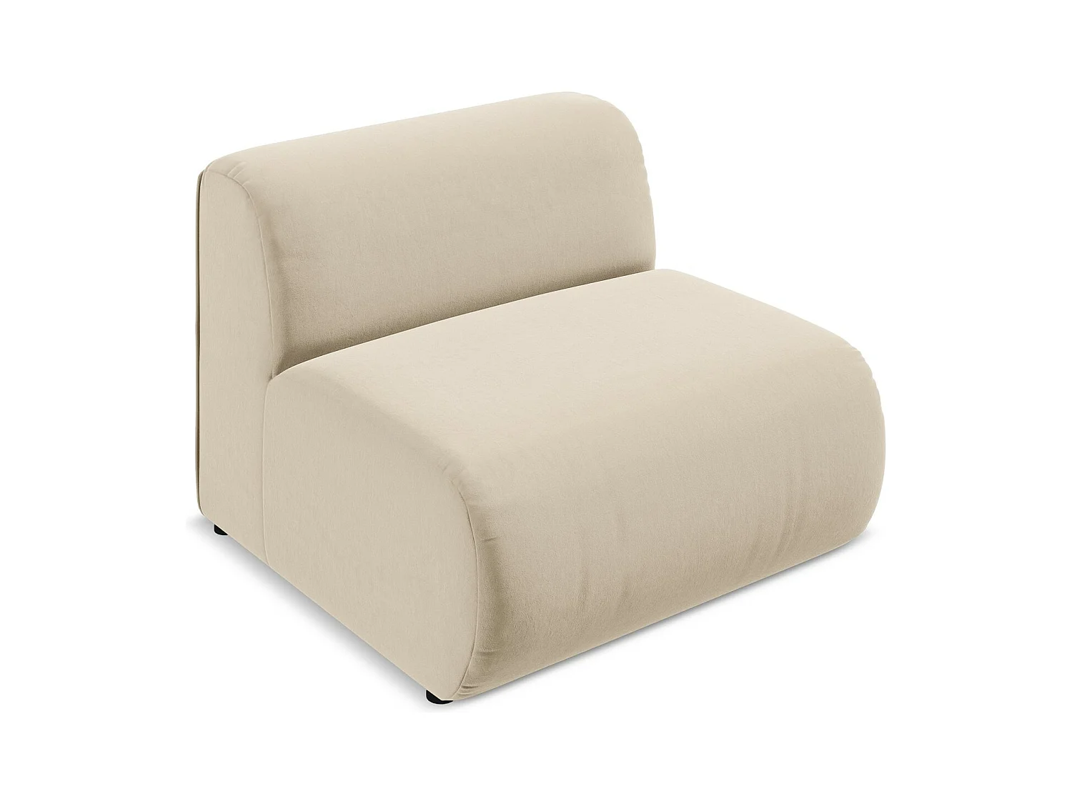 Fauteuil pour canapé modulable en velours - beige clair - EKAHI