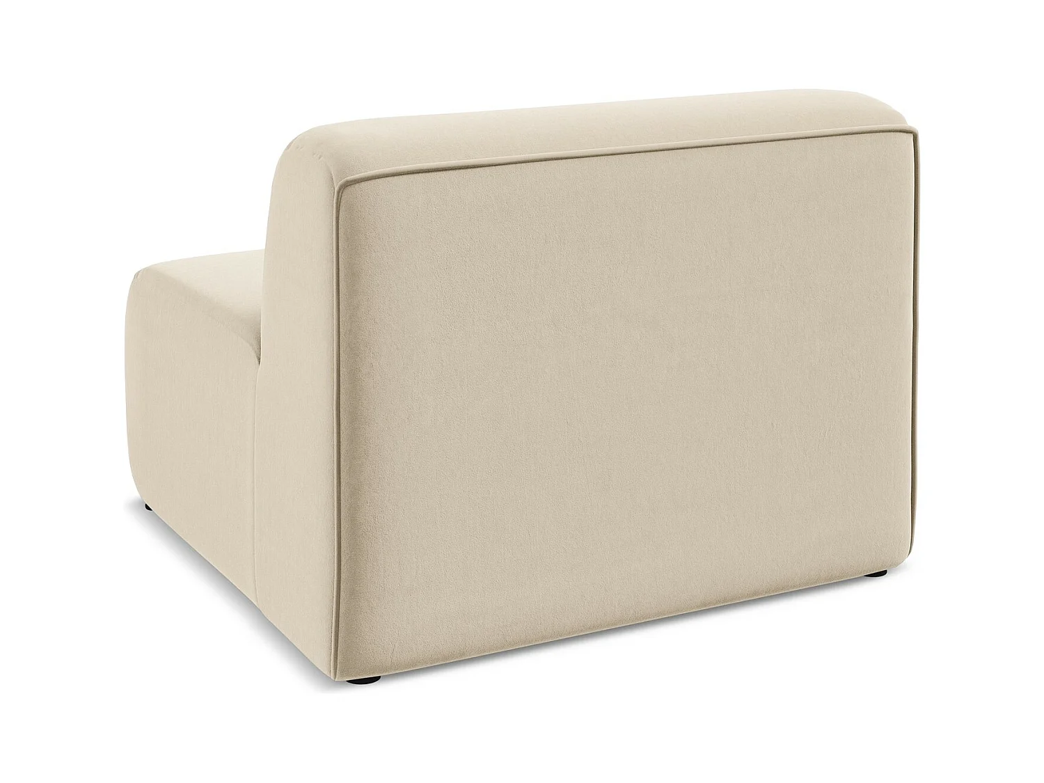 Fauteuil pour canapé modulable en velours - beige clair - EKAHI