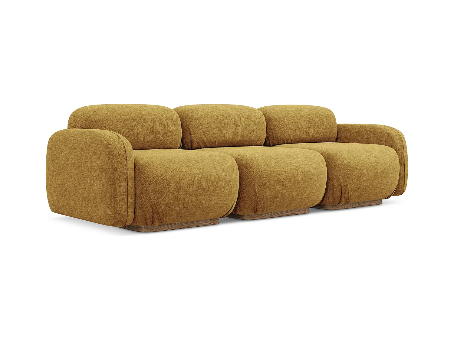 Modulares 4-Sitzer Sofa - - Chenille - Senf - AILANI