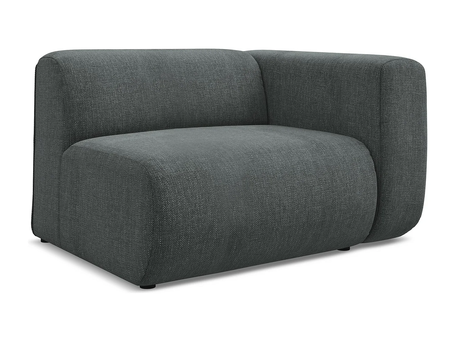 Module avec accoudoirs droit en tissu chenille - graphite - EKAHI