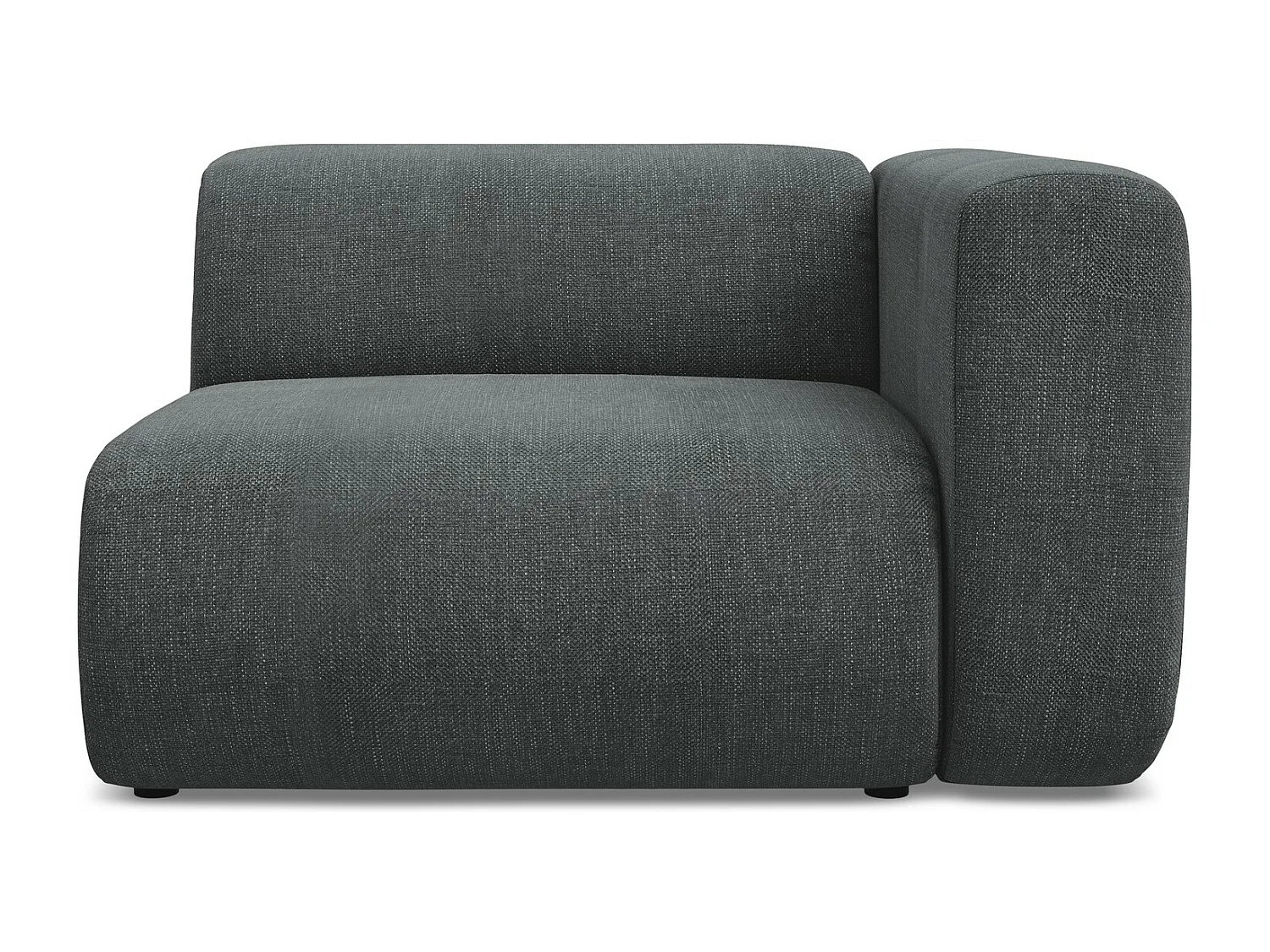 Module avec accoudoirs droit en tissu chenille - graphite - EKAHI