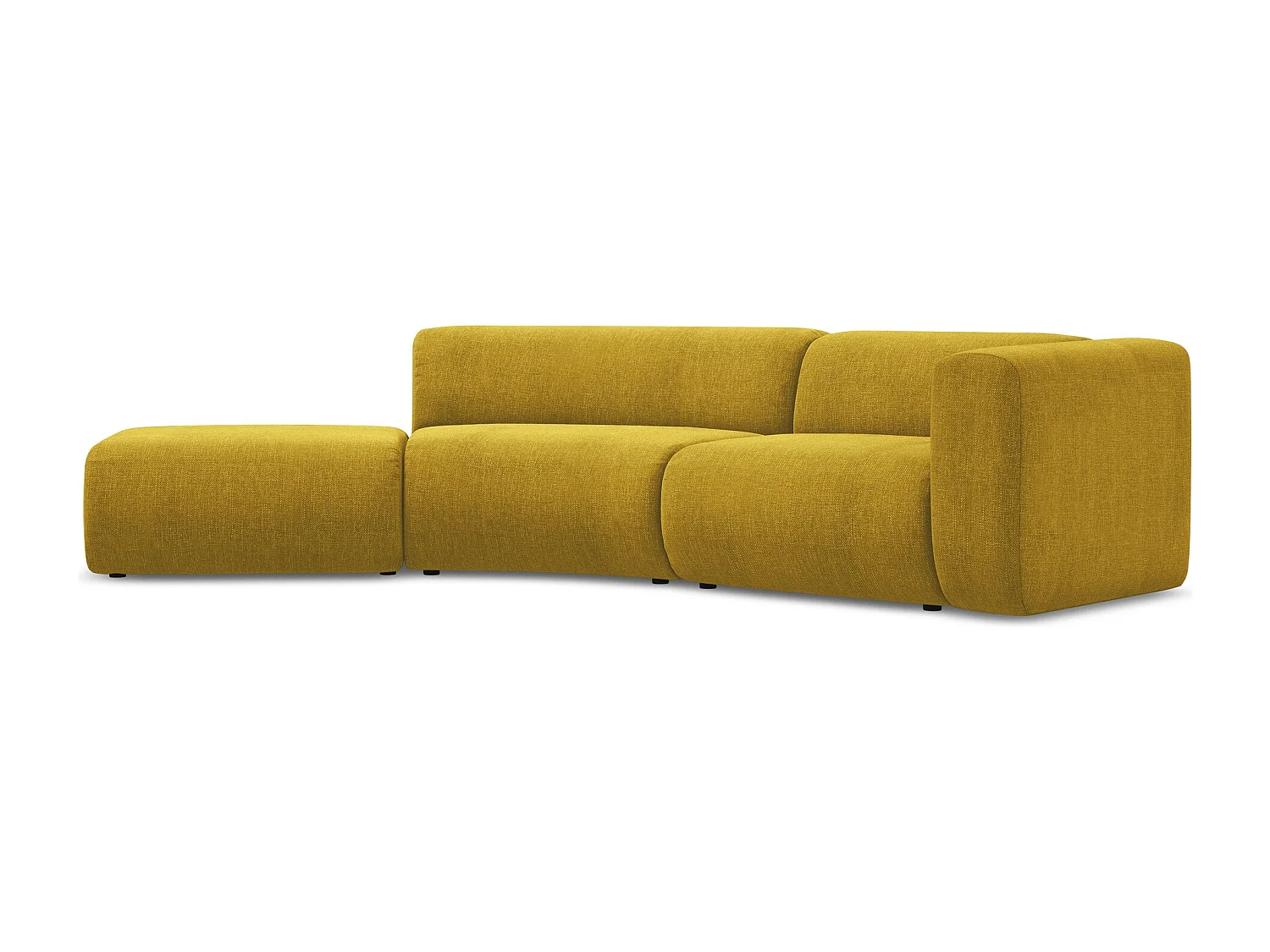 4-Sitzer Sofa Links - - Chenille - Senf - EKAHI