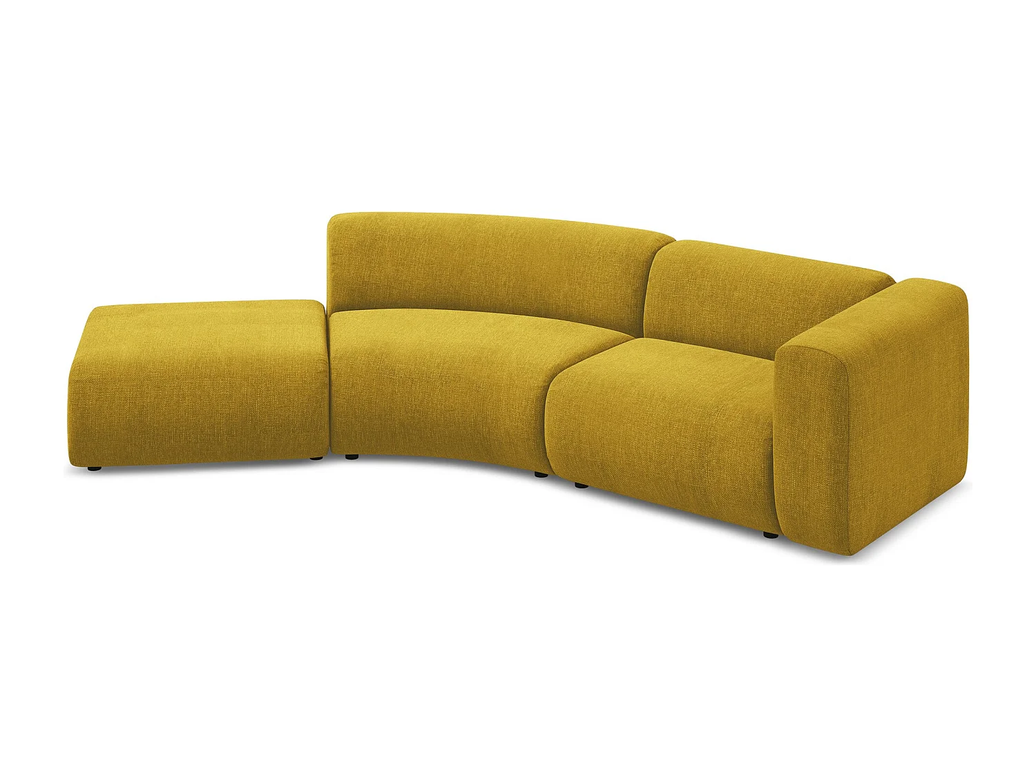 4-Sitzer Sofa Links - - Chenille - Senf - EKAHI