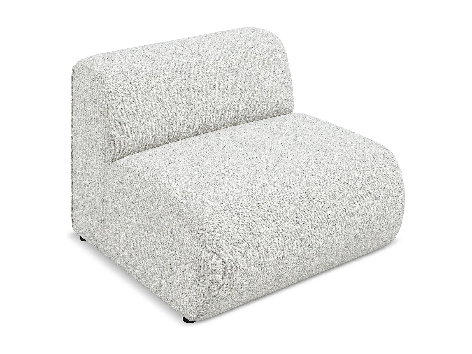 Módulo de sofá central em tecido texturizado bege - EKAHI