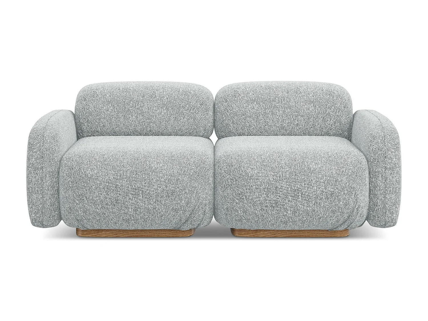 Driezits modulaire bank van zilver textuurstof - AILANI