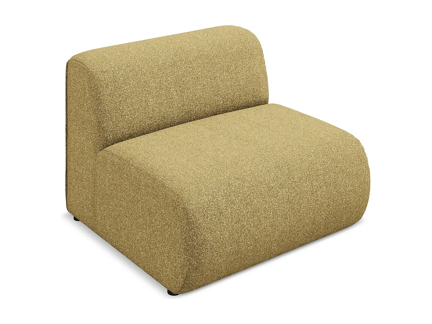 Módulo de sofá central em tecido texturizado mostarda - EKAHI